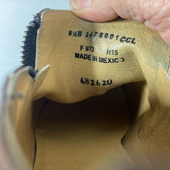 Frye Sacha Moto Brown Leather Boots Polished Finish Classic Design Size 8.5 - Picture 7 of 12